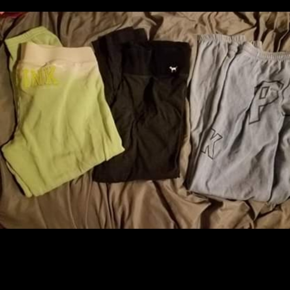 3 pair's of size large PINK brand pants